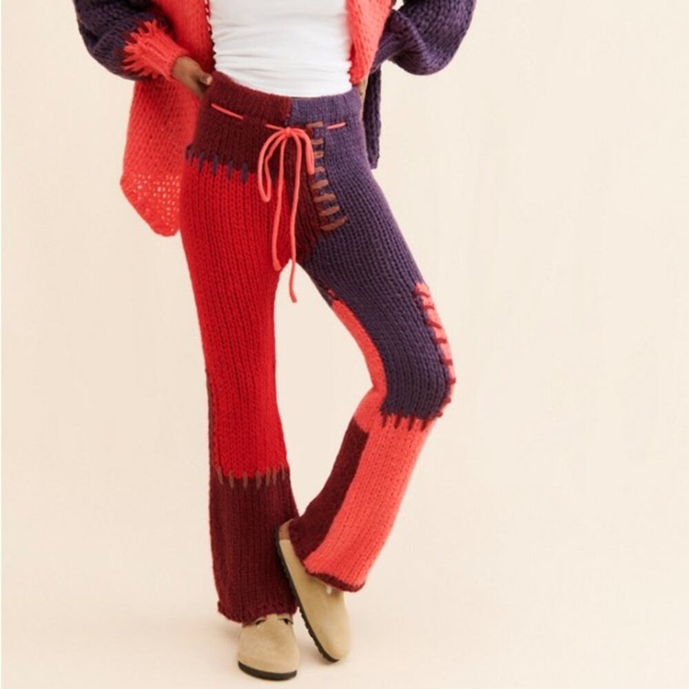 Saachi Women’s Colorblock Patchwork Cable Knit Pu… - image 1